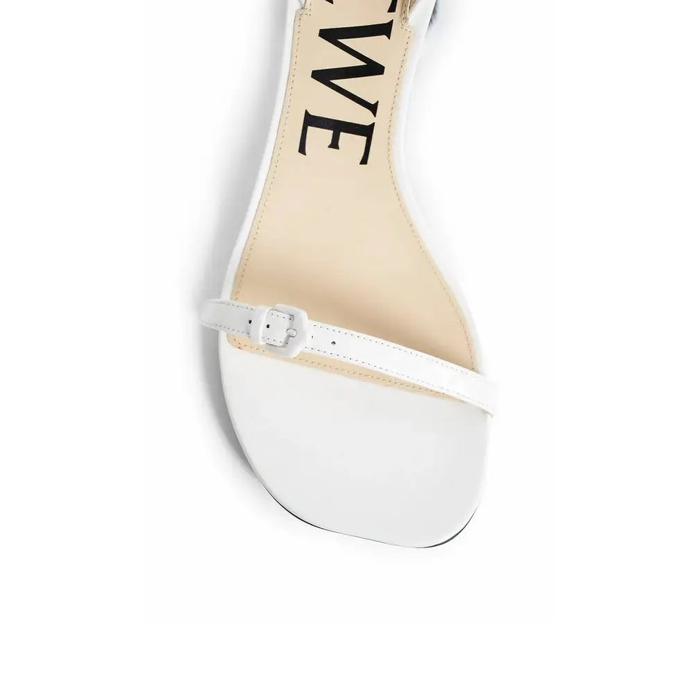 Loewe Weiße Plateau-Sandalen aus Lammleder