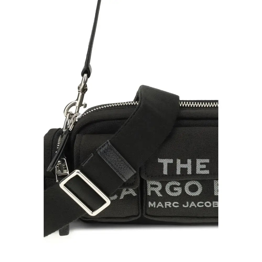 Marc Jacobs Schwarze Leinenschultertasche
