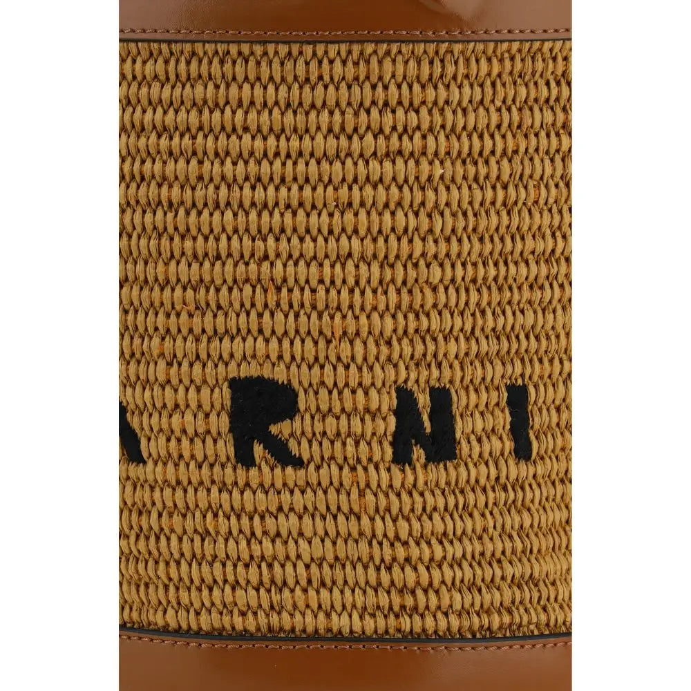 Marni Braune Baumwoll-Einkaufstasche