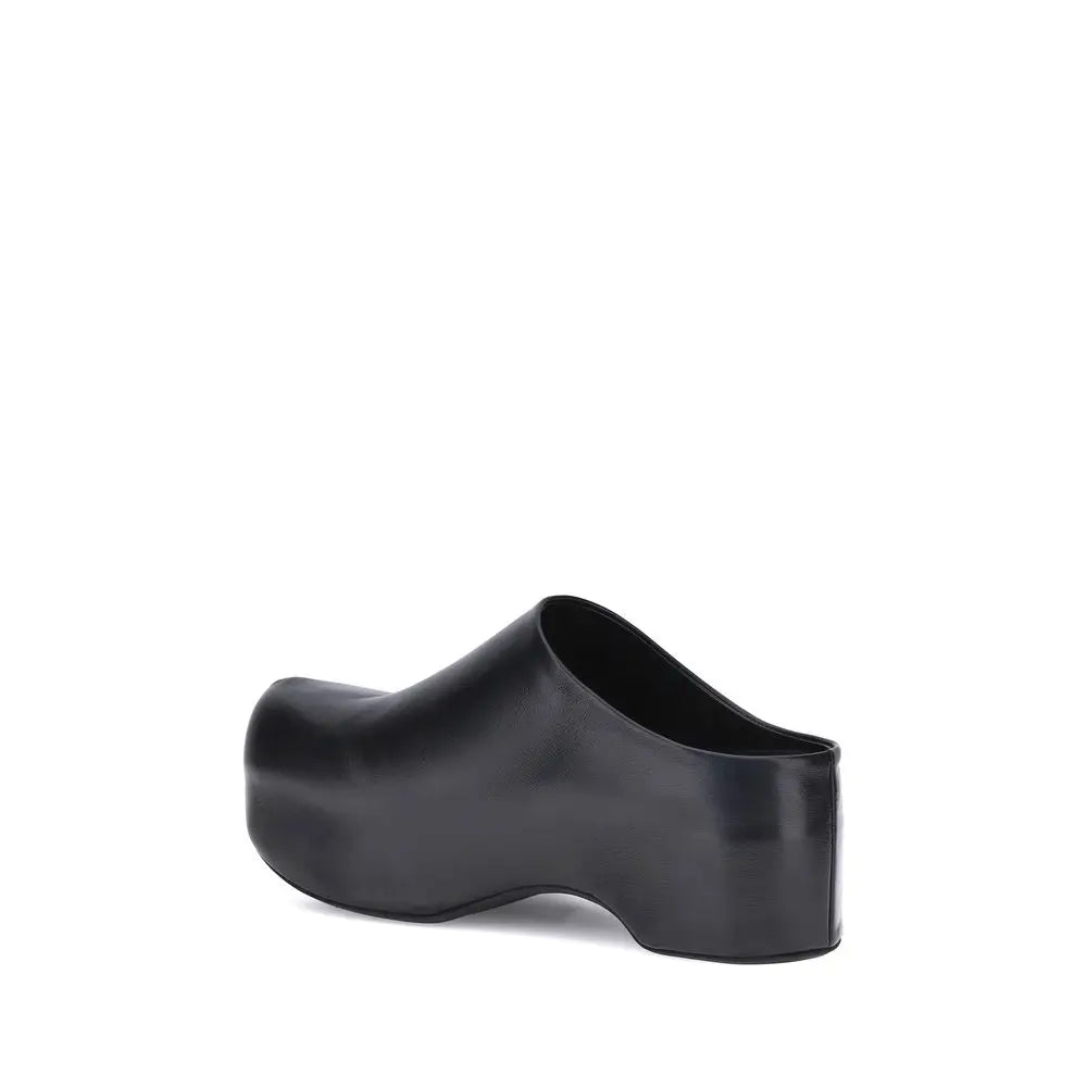 Marni Schwarze Kalbshaut Bos Taurus Clogs