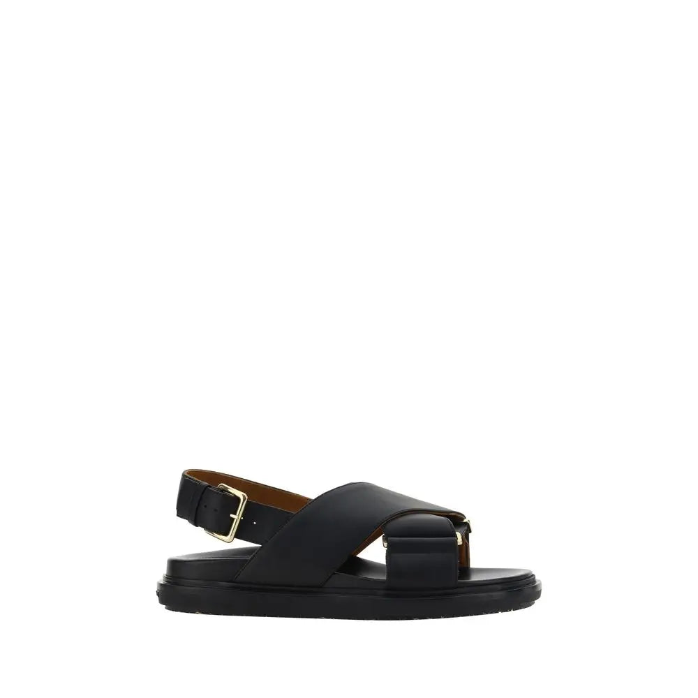 Marni Schwarze Kalbsleder Bos Taurus Sandalen - EU36.5/US6.5