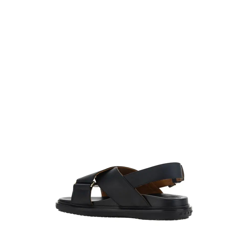 Marni Schwarze Kalbsleder Bos Taurus Sandalen - EU36.5/US6.5