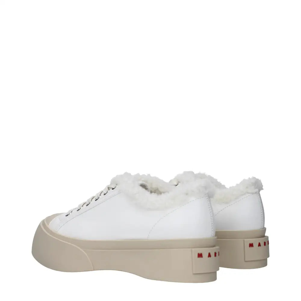 Marni Weiße Leder-Sneaker mit niedrigem Schaft