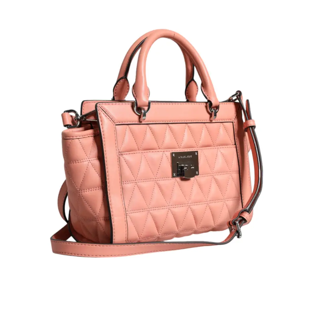 Michael Kors Pfirsich Gestepptes Leder Logo Crossbody VIVIANNE Messenger Bag