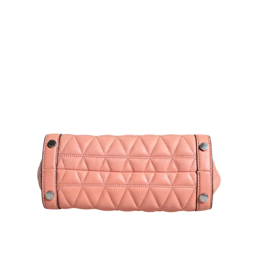 Michael Kors Pfirsich Gestepptes Leder Logo Crossbody VIVIANNE Messenger Bag