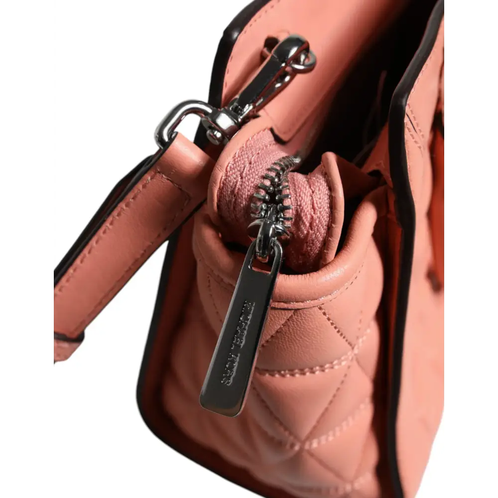 Michael Kors Pfirsich Gestepptes Leder Logo Crossbody VIVIANNE Messenger Bag