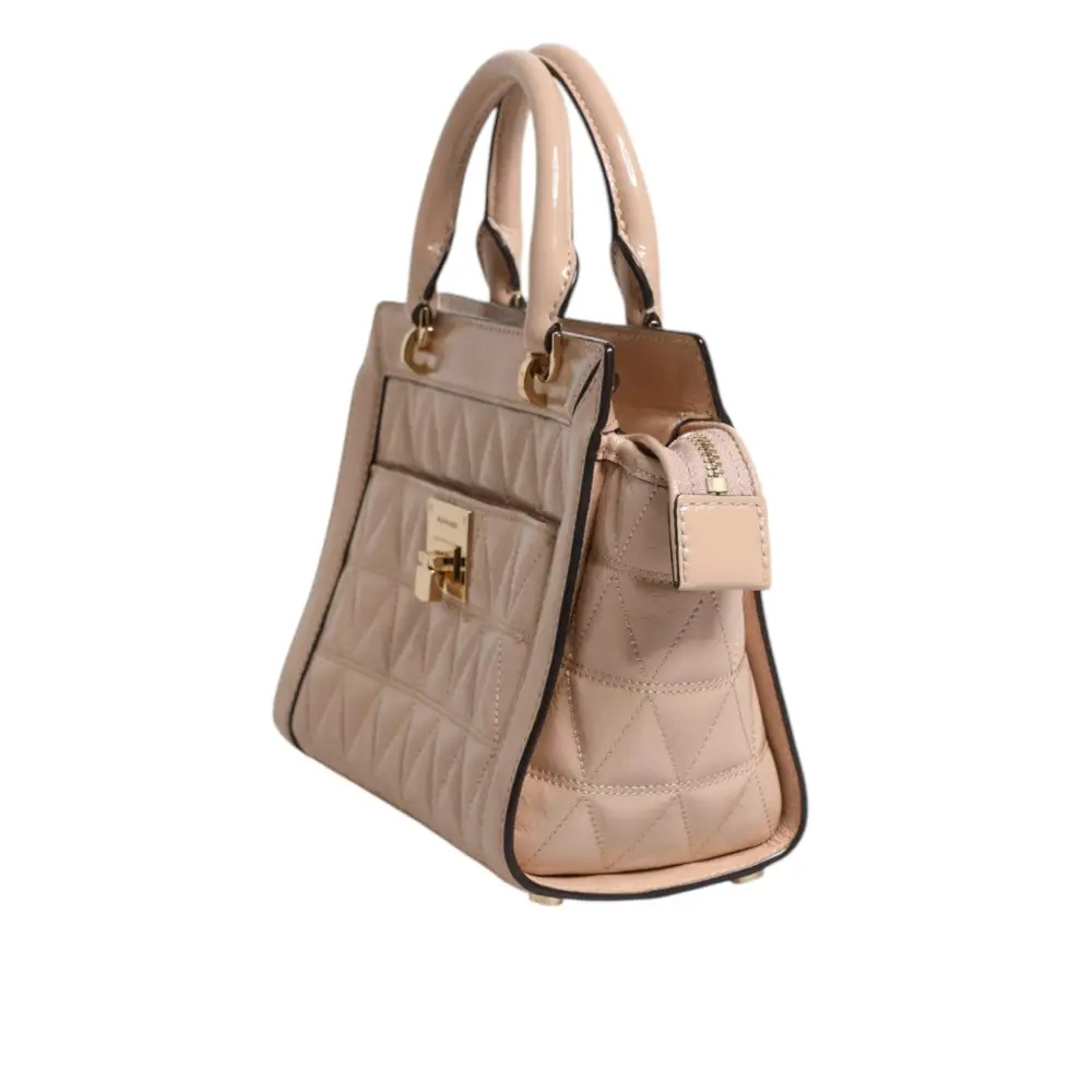 Michael Kors Pfirsich Gestepptes Leder Logo Crossbody VIVIANNE Messenger Bag