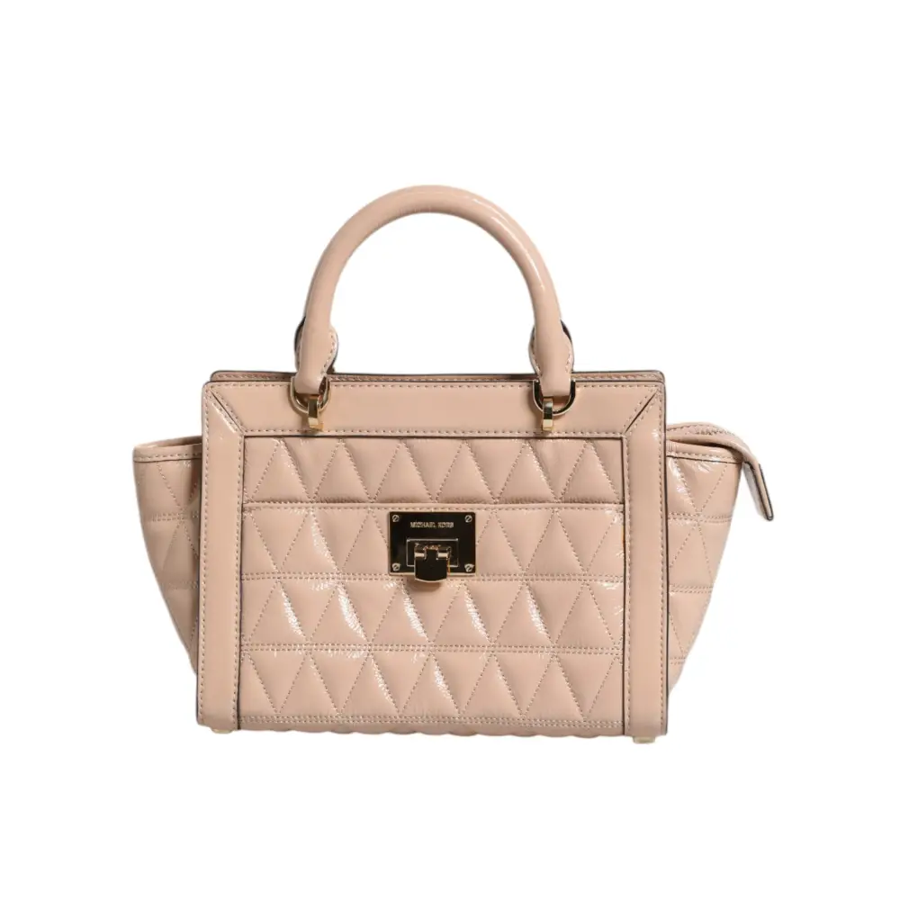 Michael Kors Pfirsich Gestepptes Leder Logo Crossbody VIVIANNE Messenger Bag