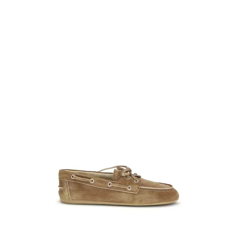 Miu Miu Beige Kalbsleder Bos Taurus Slip-On Loafer