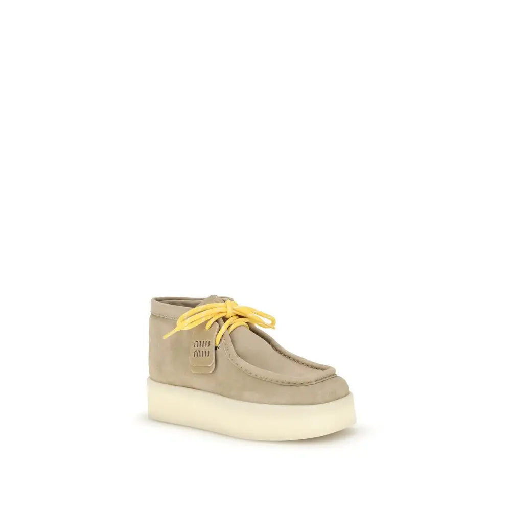 Miu Miu Beigefarbene Plateau-Sneaker aus Gummi - EU37.5/US7.5