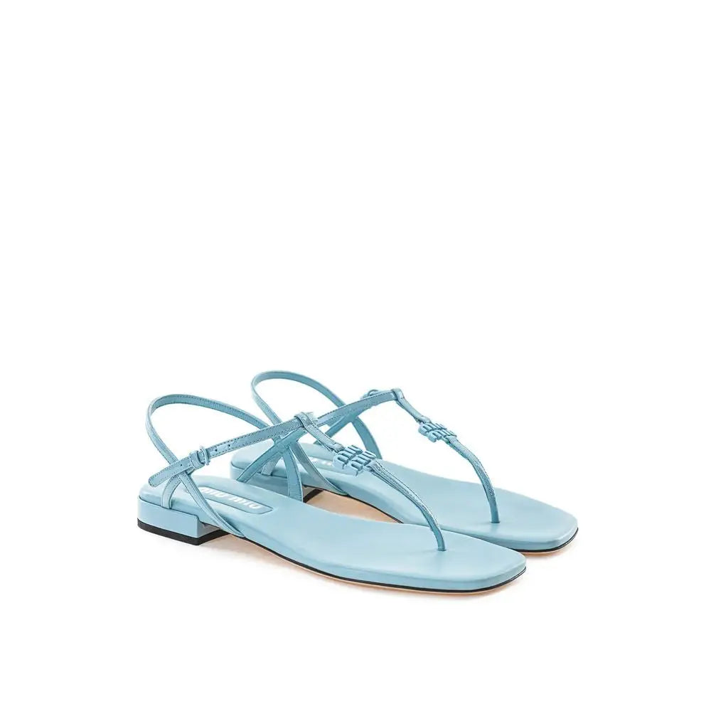 Miu Miu Blaue Lackleder-Flip-Flops - EU36/US6