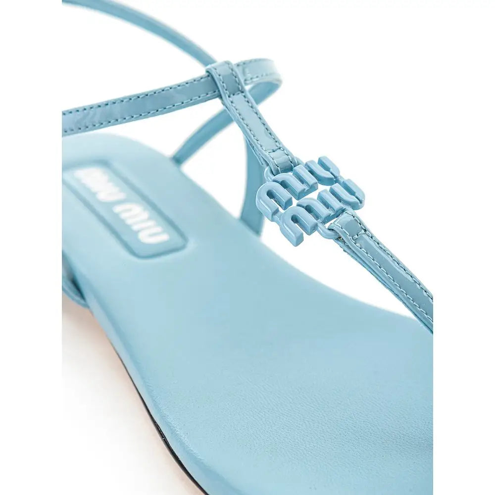 Miu Miu Blaue Lackleder-Flip-Flops - EU36/US6