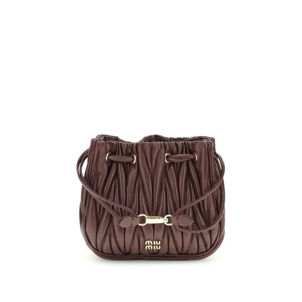 Miu Miu Bordeauxrote Clutch-Tasche aus Kalbsleder Bos Taurus