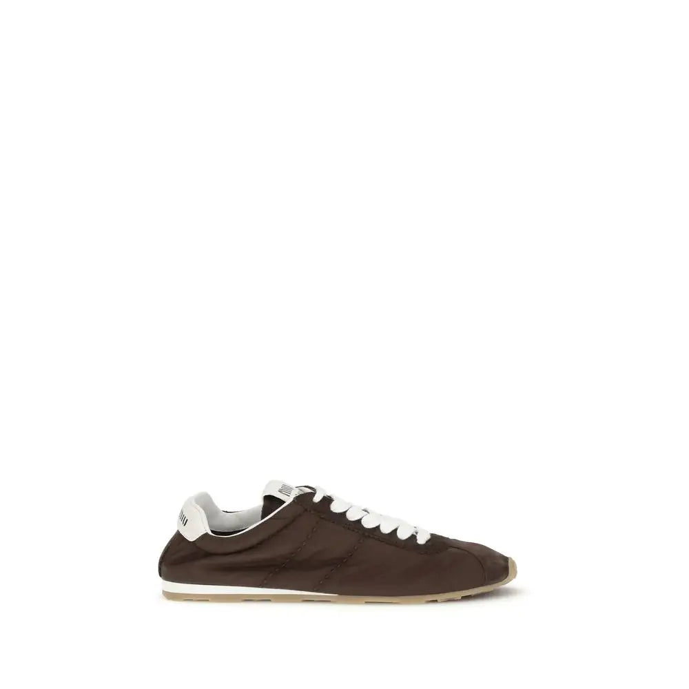Miu Miu Braune Kalbsleder Bos Taurus Low-Top-Sneaker