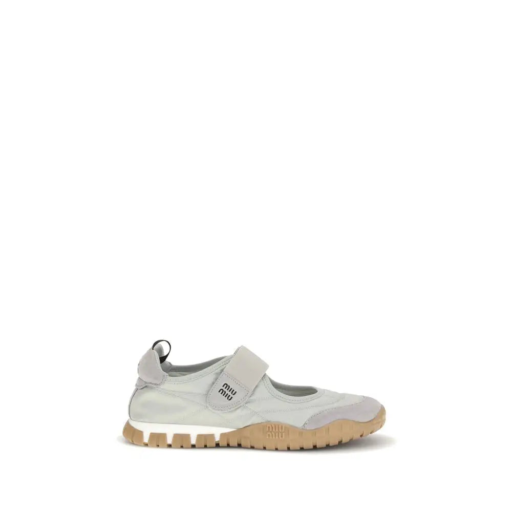 Miu Miu Grau-Ballerinas aus recyceltem Polyamid - EU36.5/US6.5