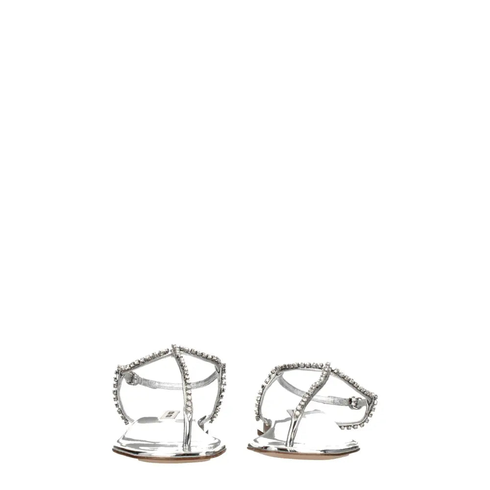 Miu Miu Graue Flip-Flop-Sandalen aus Leder