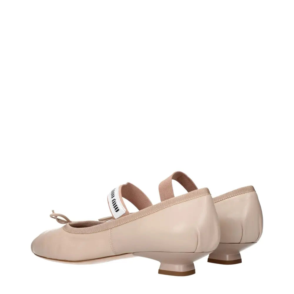 Miu Miu Rosa Leder-Ballett-Flats - EU36.5/US6.5