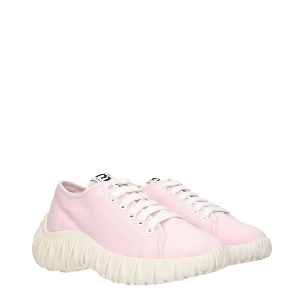 Miu Miu Rosa Stoff-Sneaker mit niedrigem Schaft - EU37.5/US7.5