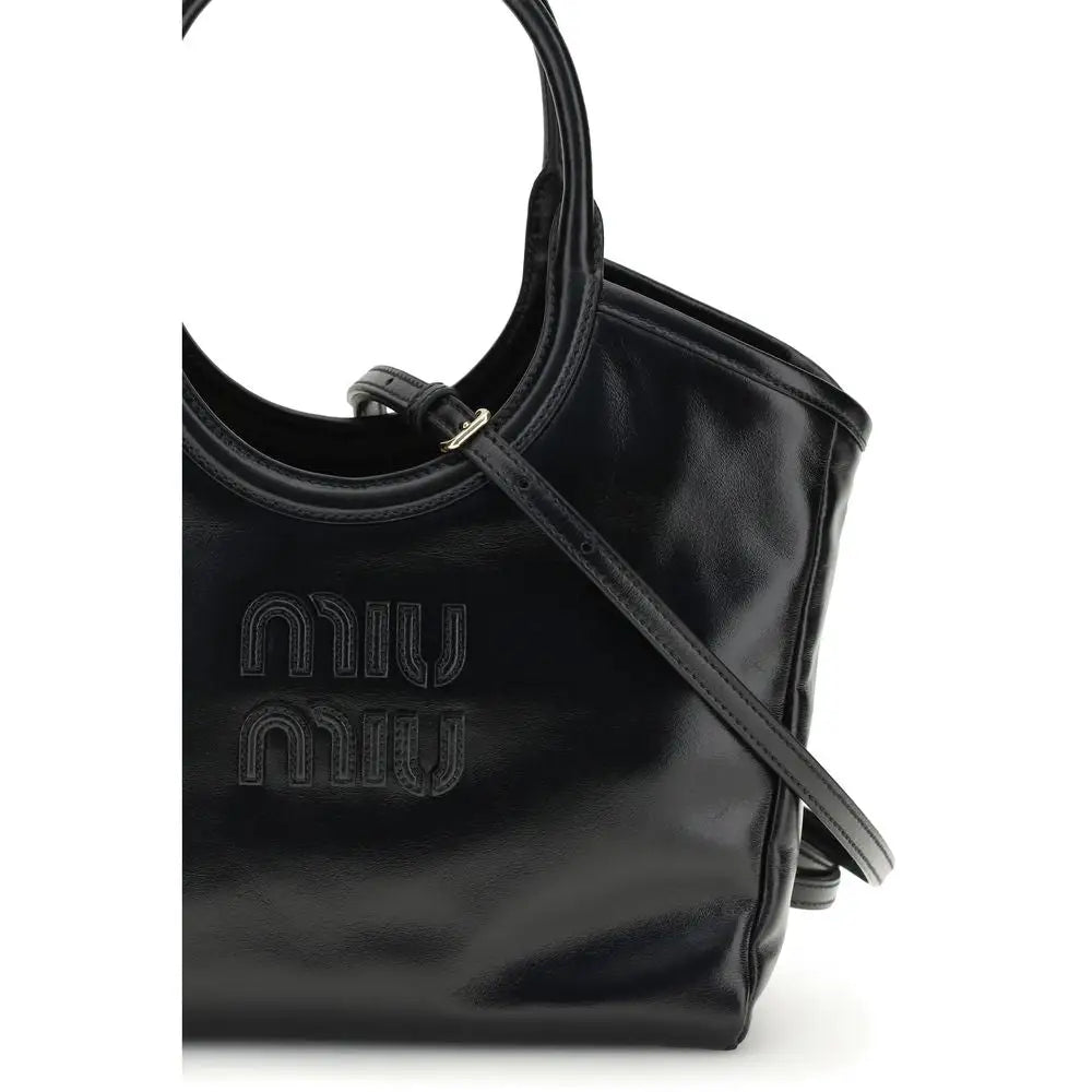 Miu Miu Schwarze Kalbsleder Bos Taurus Handtasche