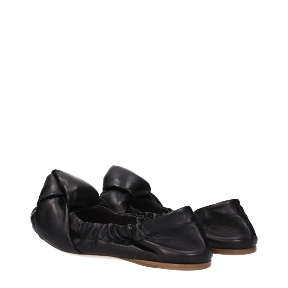 Miu Miu Schwarze Leder-Ballett-Flats