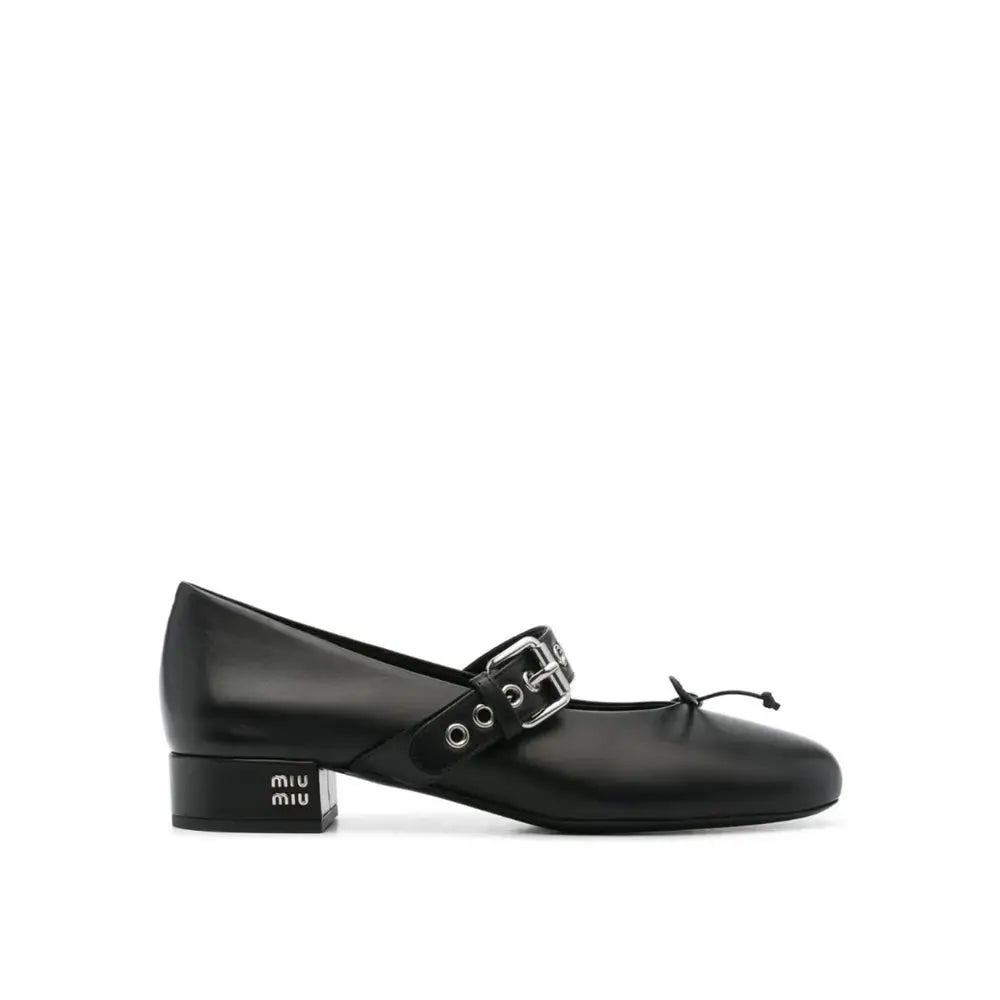 Miu Miu Schwarze Mid-Heel-Pumps aus Kalbsleder - EU37.5/US7.5