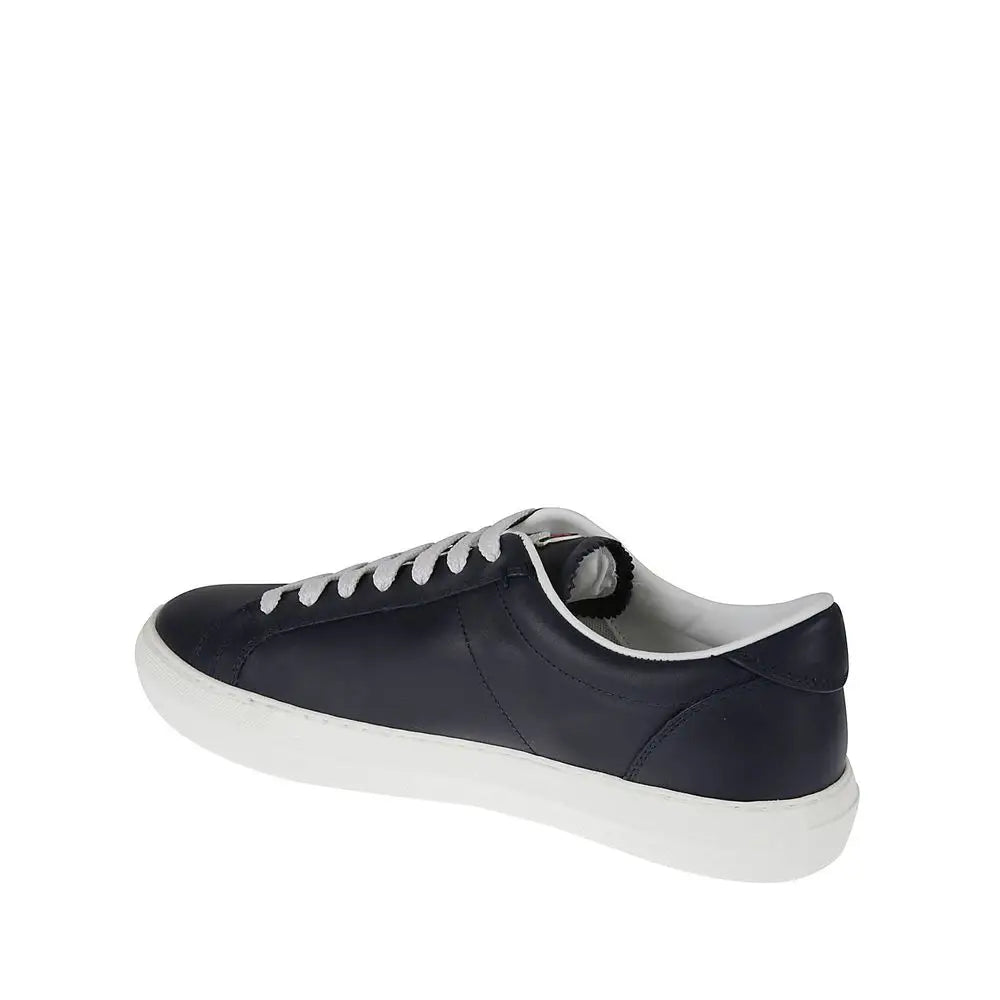 Moncler Blaue Kalbsleder Low-Top-Sneaker - EU39/US6
