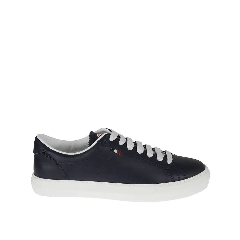 Moncler Blaue Kalbsleder Low-Top-Sneaker - EU39/US6