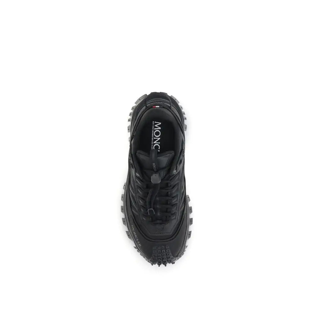 Moncler Schwarze Kalbshaut Bos Taurus Sportschuhe