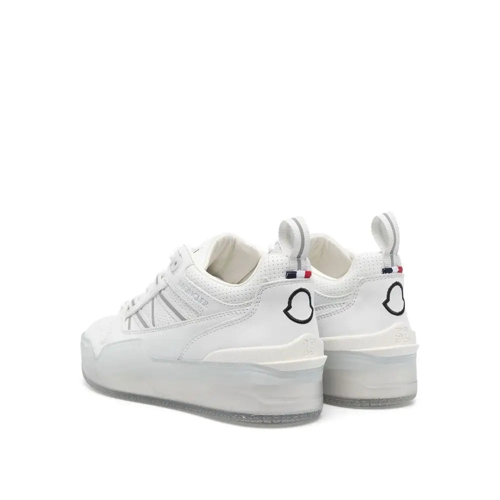 Moncler Weiße Kalbsleder Low-Top-Sneaker - EU35/US5