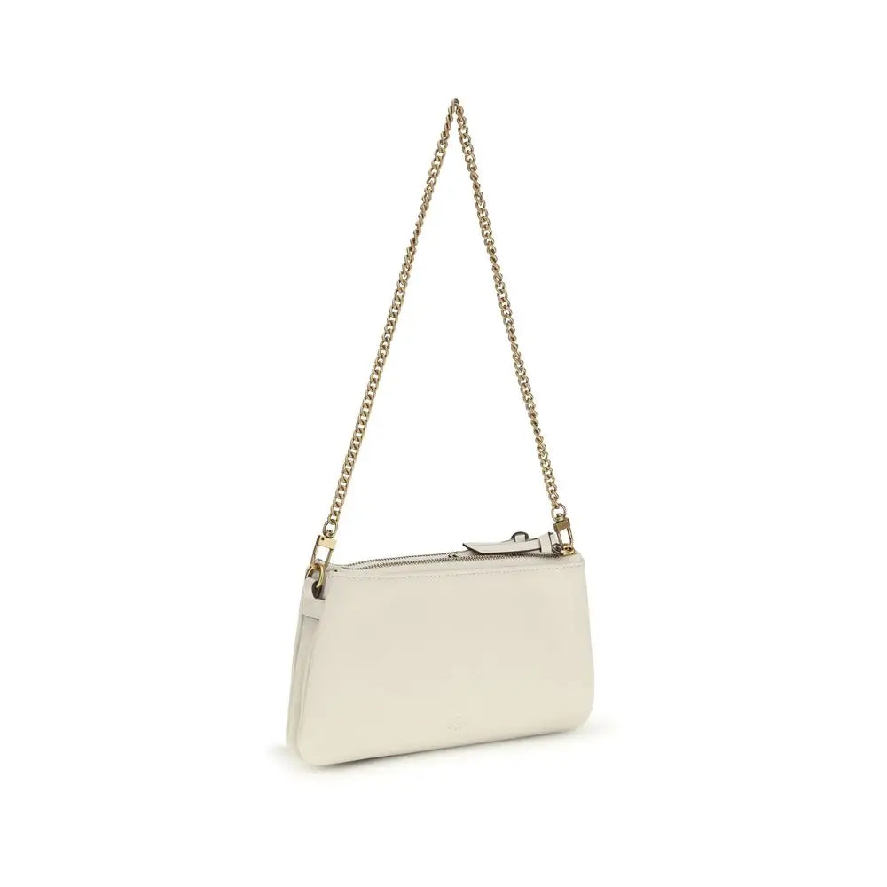 PINKO Beige Calf Leather Bos Taurus Schultertasche