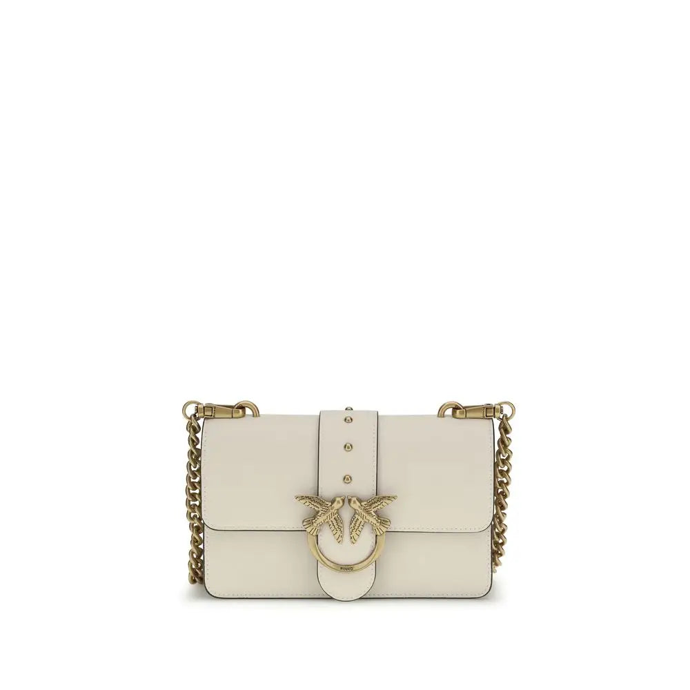 PINKO Beige Kalbsleder Bos Taurus Schultertasche