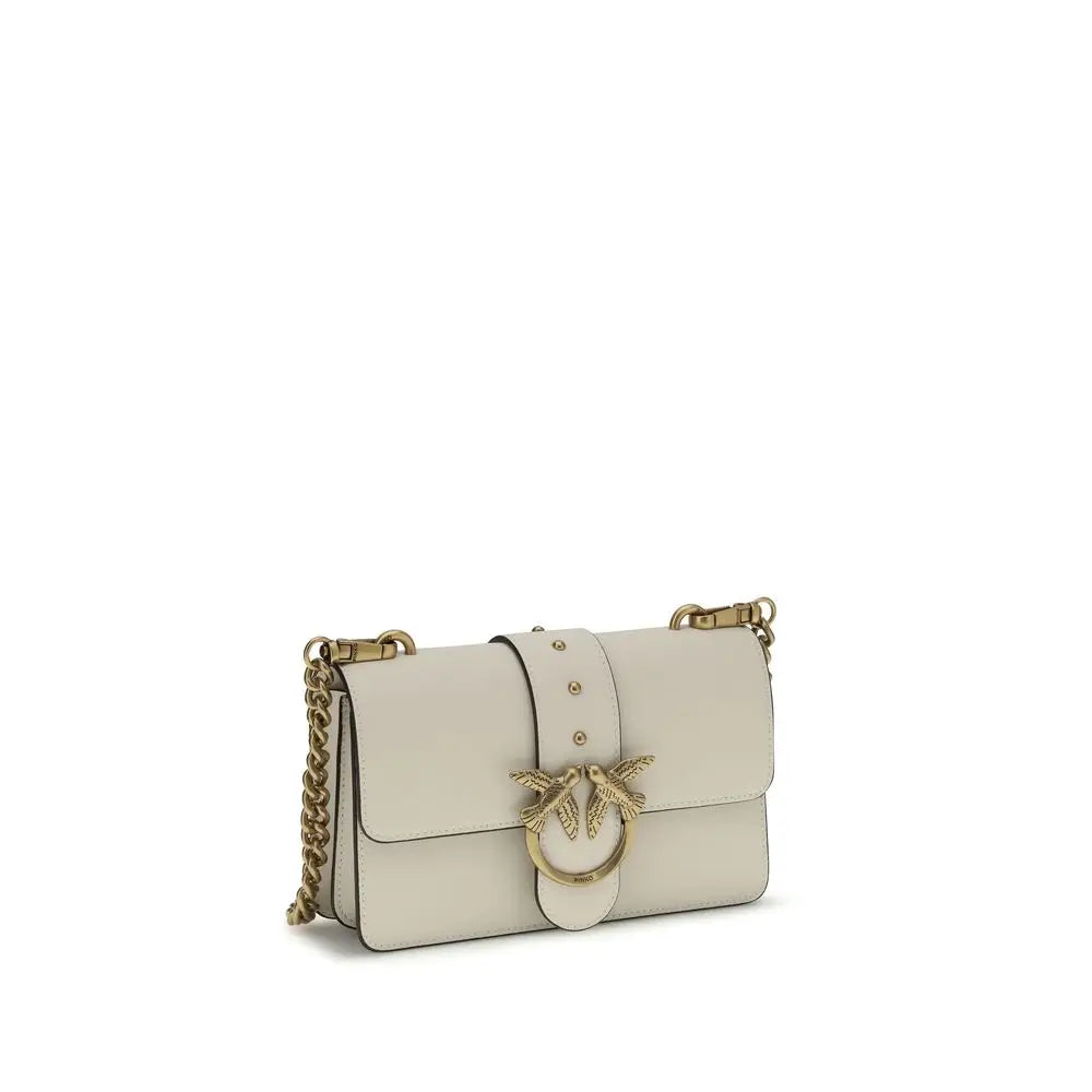 PINKO Beige Kalbsleder Bos Taurus Schultertasche
