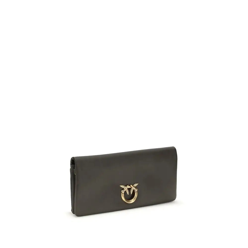 PINKO Bicolor Calf Leather Bos Taurus Clutch Bag