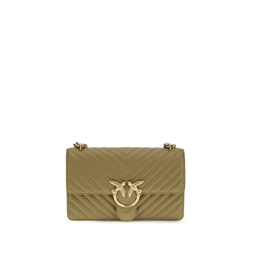 PINKO Bicolor Calf Leather Bos Taurus Schultertasche