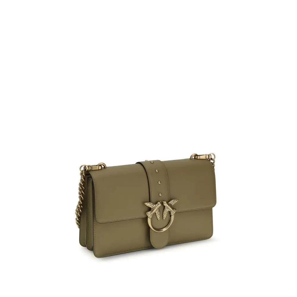 PINKO Bicolor Calf Leather Bos Taurus Schultertasche