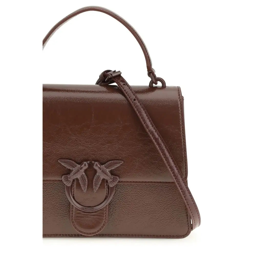 PINKO Braune Lammleder Ovis Aries Aries Handtasche