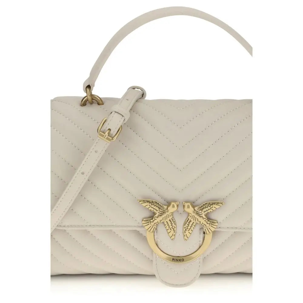 PINKO Cremeweiße Kalbsledergeldbörse Bos Taurus