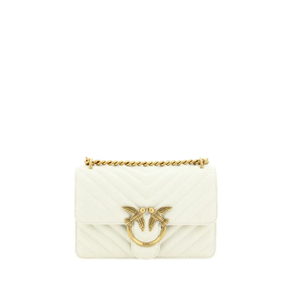PINKO Elegante weiße Mini Love Umhängetasche