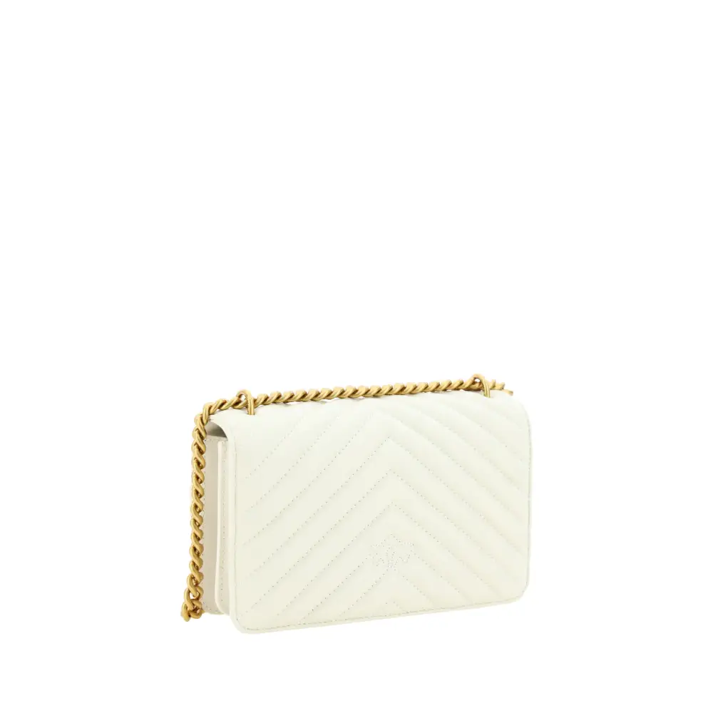 PINKO Elegante weiße Mini Love Umhängetasche