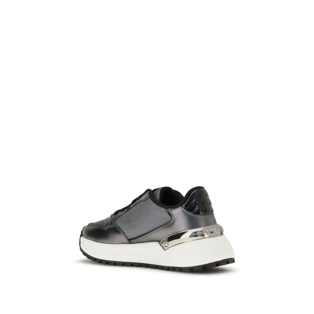 PINKO Graue Stoff-Sneaker mit niedrigem Schaft