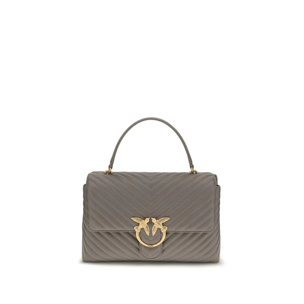 PINKO Handtasche aus grauem Kalbsleder Bos Taurus