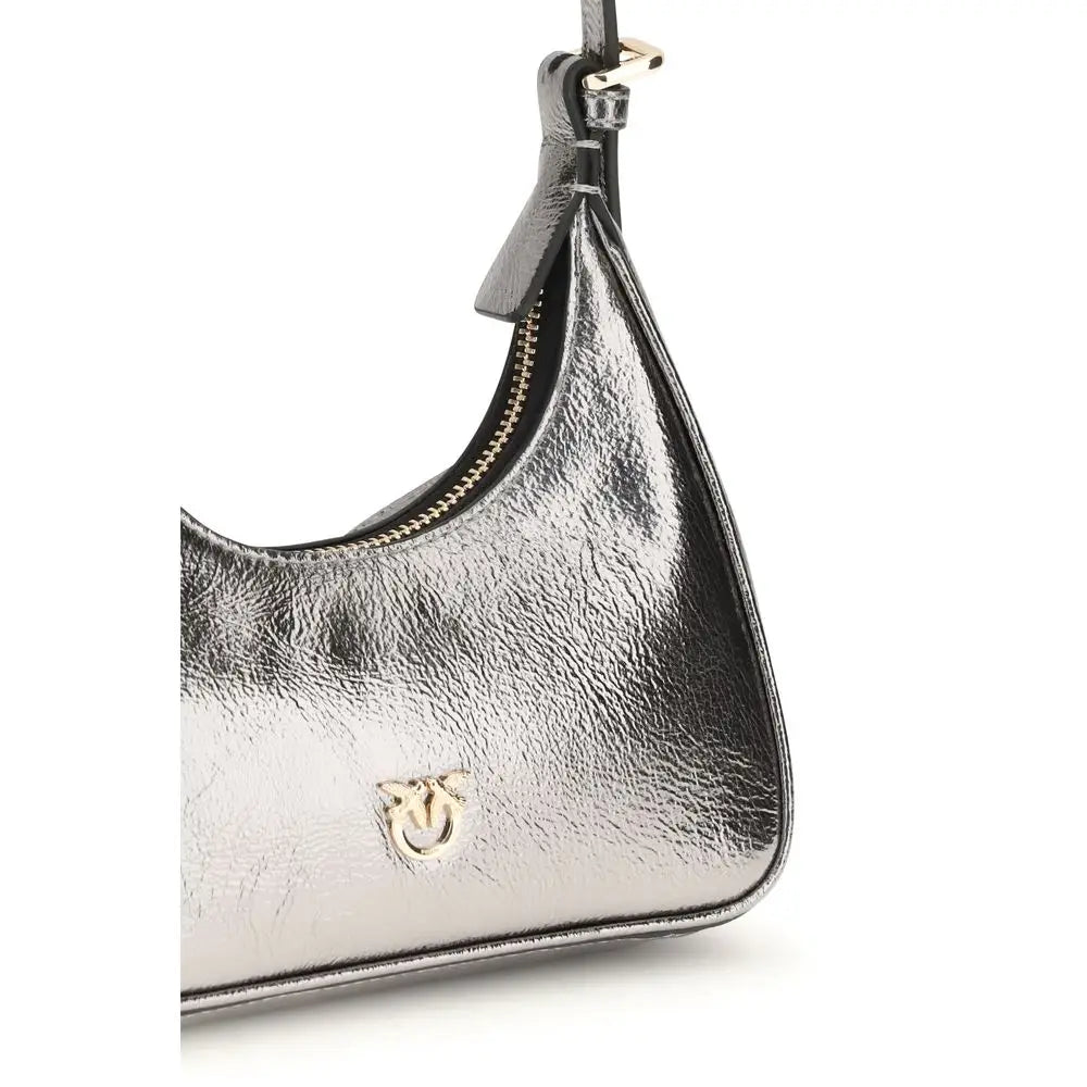 PINKO Schultertasche aus Lammleder Silver Lamb Ovis Aries Aries