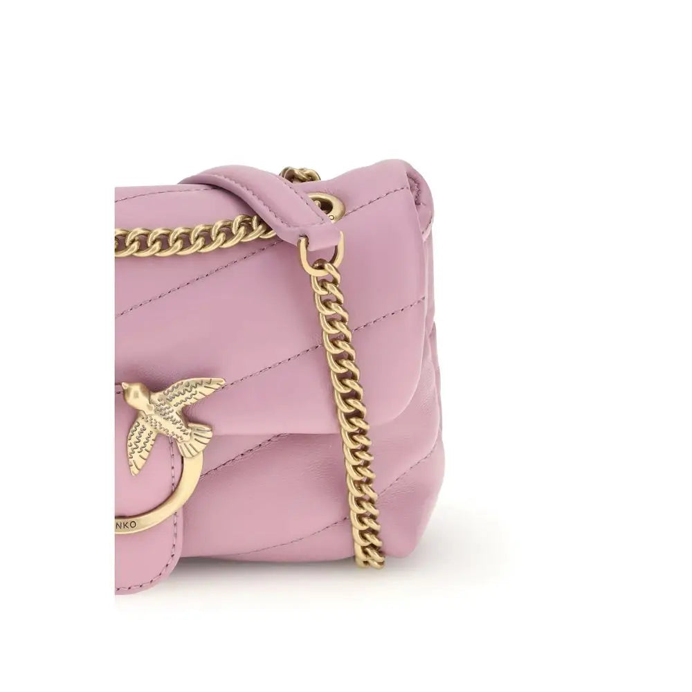 PINKO Schultertasche aus violettem Kalbsleder Bos Taurus