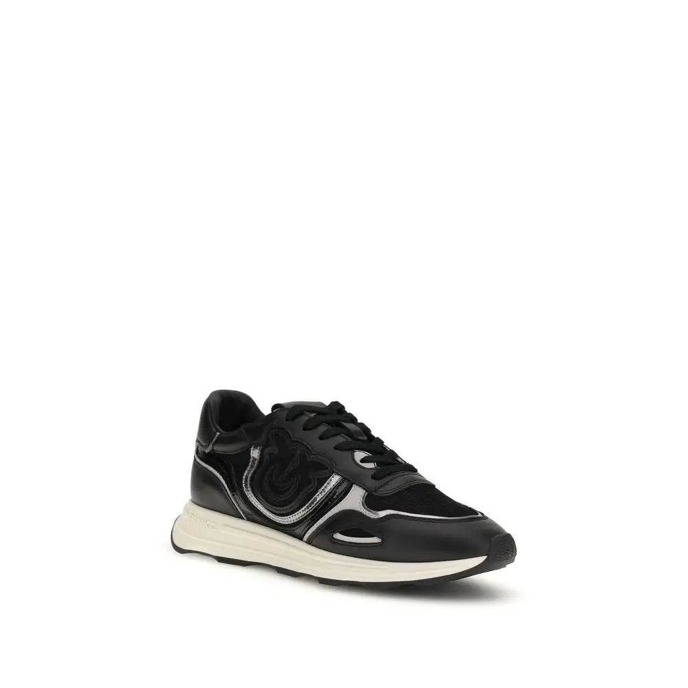 PINKO Schwarze Bos Taurus Kalbsleder Sneaker