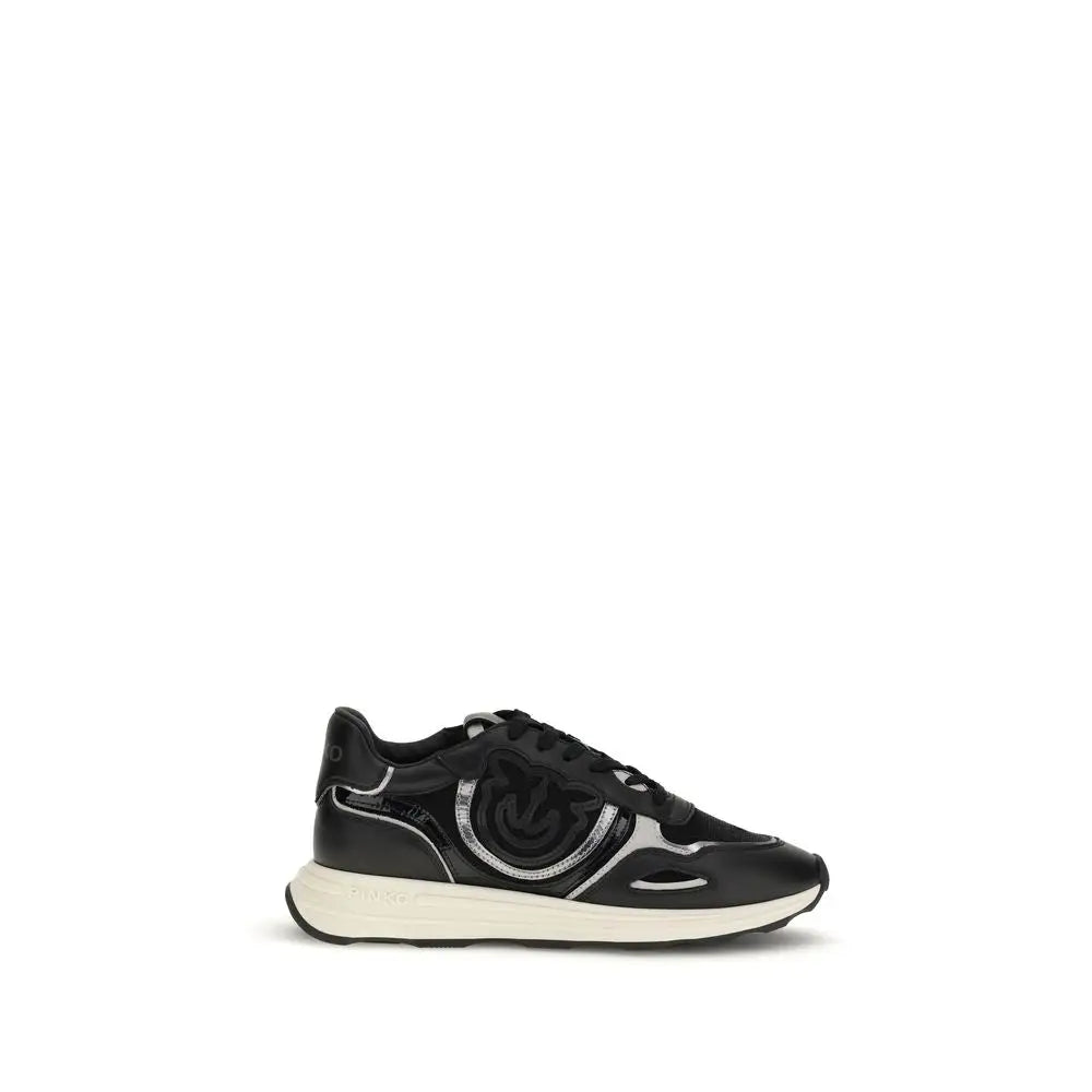 PINKO Schwarze Bos Taurus Kalbsleder Sneaker