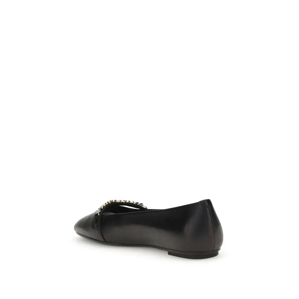 PINKO Schwarze Kalbshaut Bos Taurus Ballerinas