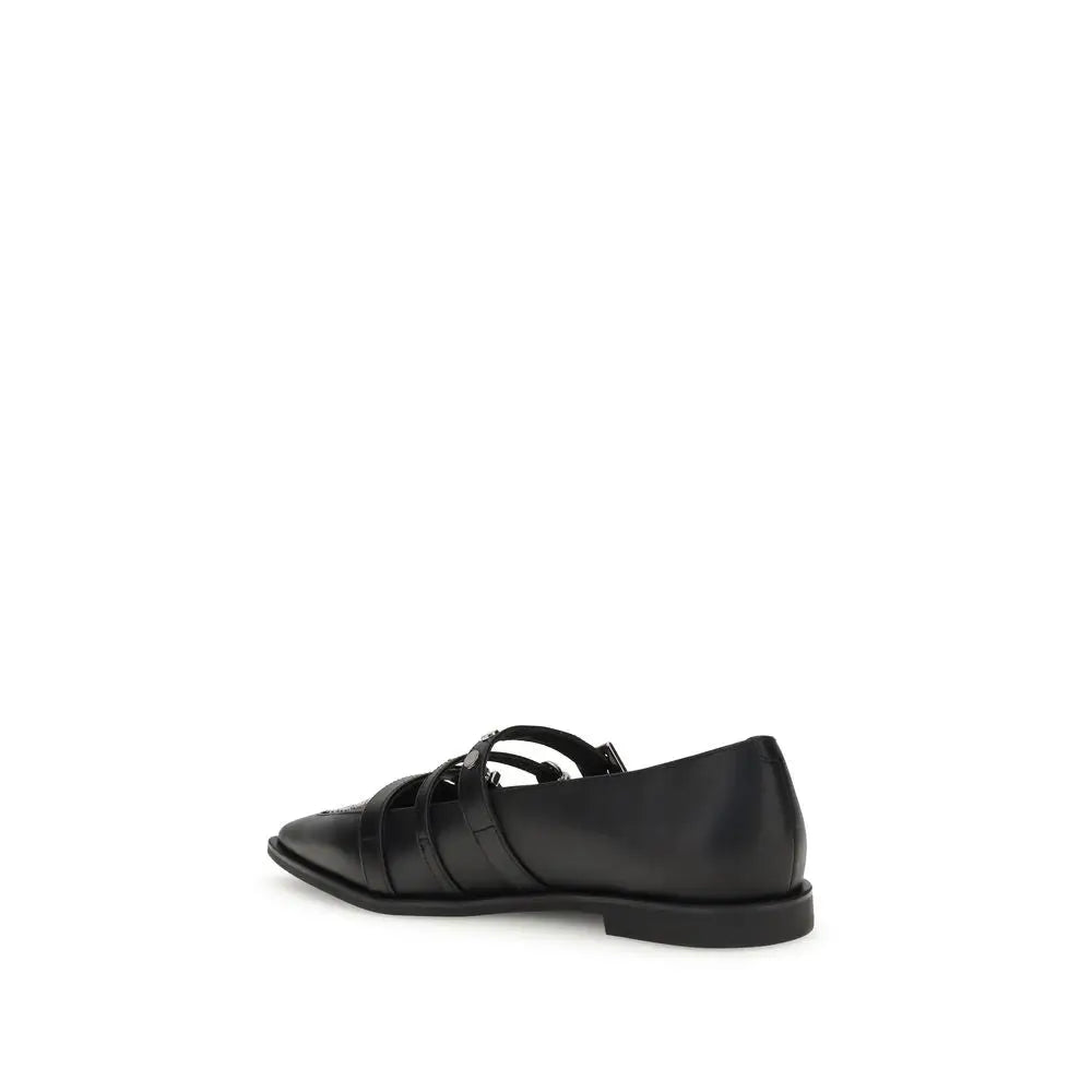 PINKO Schwarze Kalbshaut Bos Taurus Ballerinas - EU36/US6