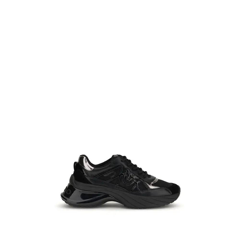 PINKO Schwarze Kalbsleder Bos Taurus Chunky Sneaker - EU38/US8
