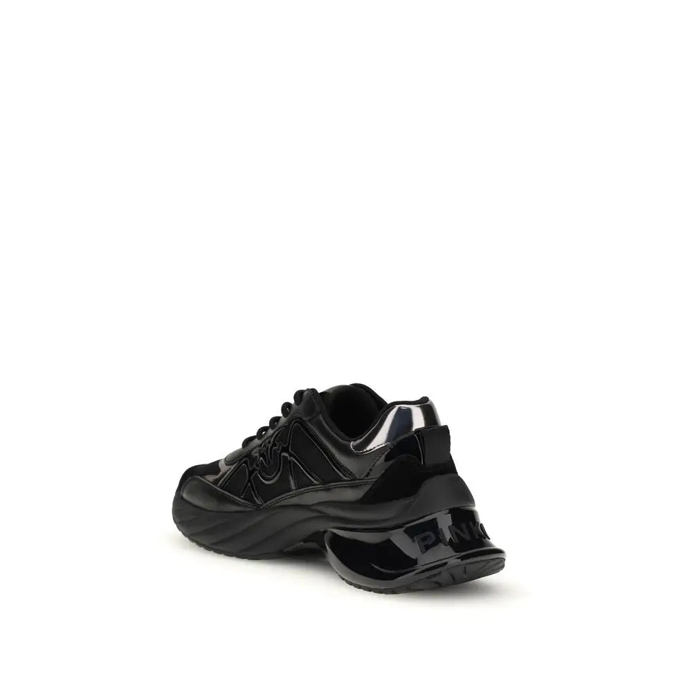 PINKO Schwarze Kalbsleder Bos Taurus Chunky Sneaker - EU38/US8
