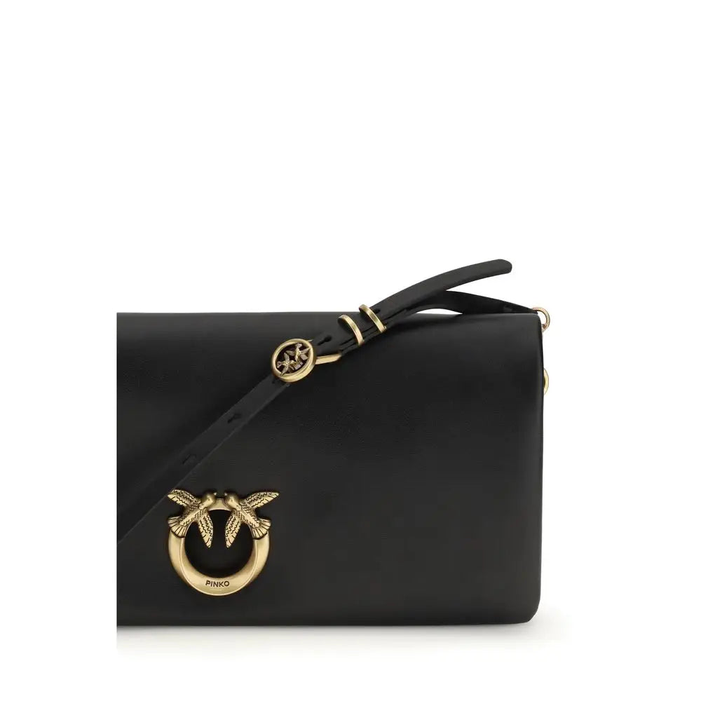 PINKO Schwarze Kalbsleder Bos Taurus Clutch Bag
